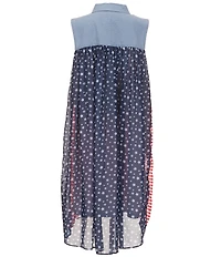 Bonnie Jean Big Girls Plus Size Americana Stars & Stripes Shirt Dress