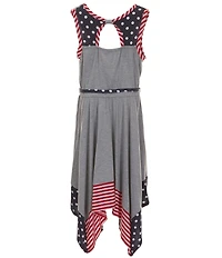 Bonnie Jean Big Girls Plus Size Sleeveless Heather Knit Hanky Sundress
