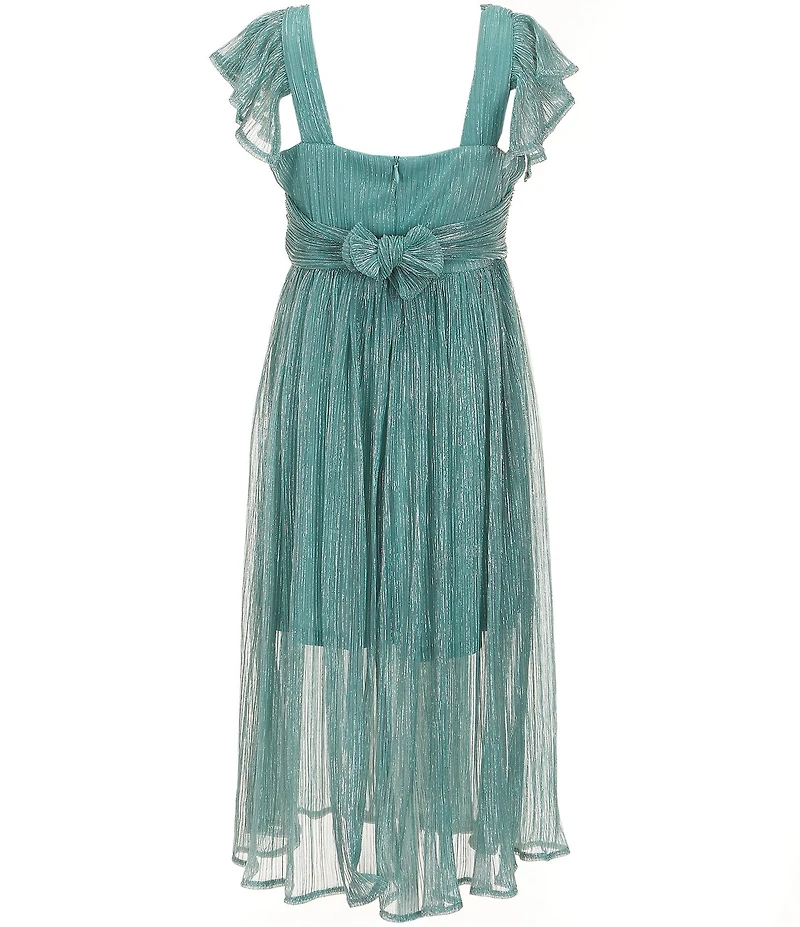 Bonnie Jean Big Girls Ruffled-Shoulder-Strap Metallic Boudre Ball Gown