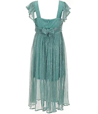 Bonnie Jean Big Girls Ruffled-Shoulder-Strap Metallic Boudre Ball Gown