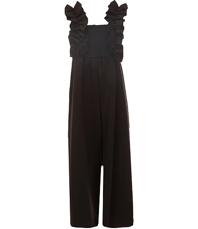 Bonnie Jean Big Girls Shirred-Shoulder-Strap Bow-Accented Jumpsuit