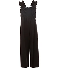 Bonnie Jean Big Girls Shirred-Shoulder-Strap Bow-Accented Jumpsuit