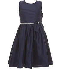 Bonnie Jean Big Girls Sleeveless Bow-Accented Fit-And-Flare Dress