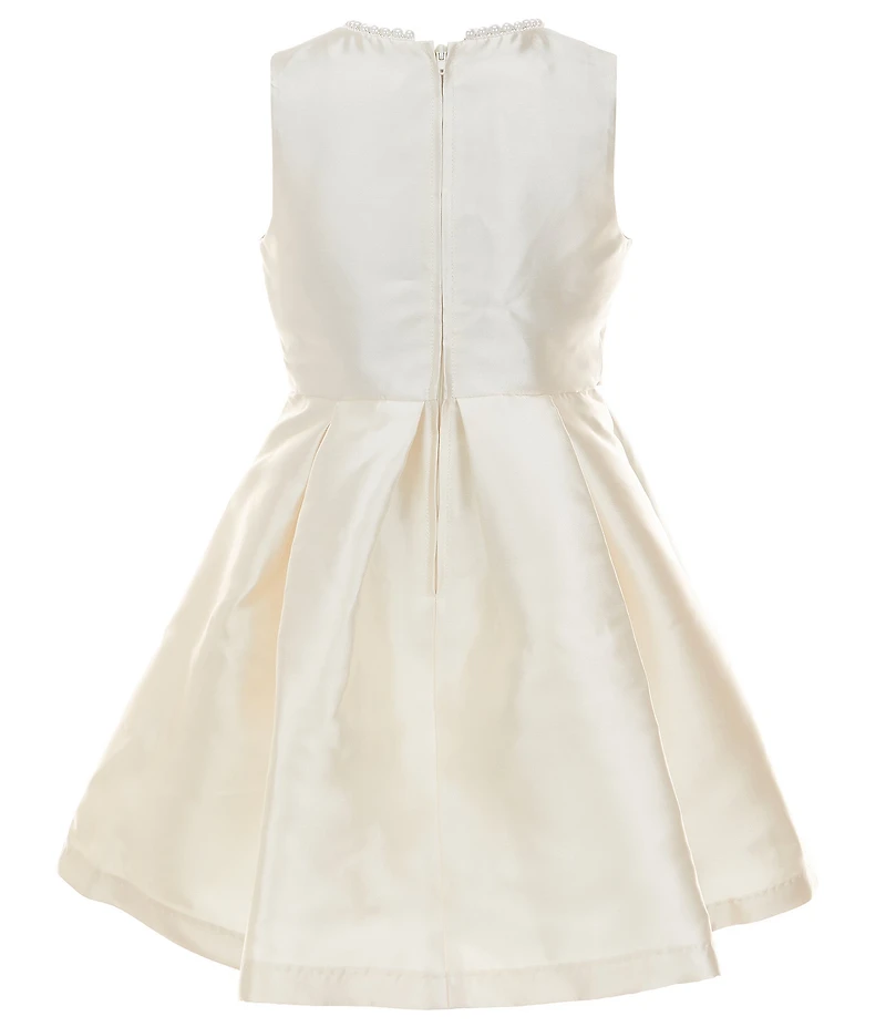 Bonnie Jean Big Girls Sleeveless Bow Accented Mikado Dress