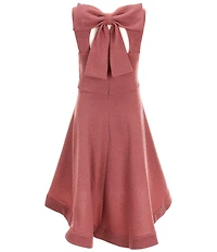Bonnie Jean Big Girls Sleeveless Bow-Back Sparkle-Knit Fit-And-Flare Dress