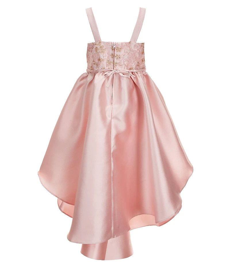 Bonnie Jean Big Girls Sleeveless Embroidered Corseted Bodice High-Low Hem Dress