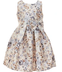 Bonnie Jean Big Girls Sleeveless Floral Mikado Dress
