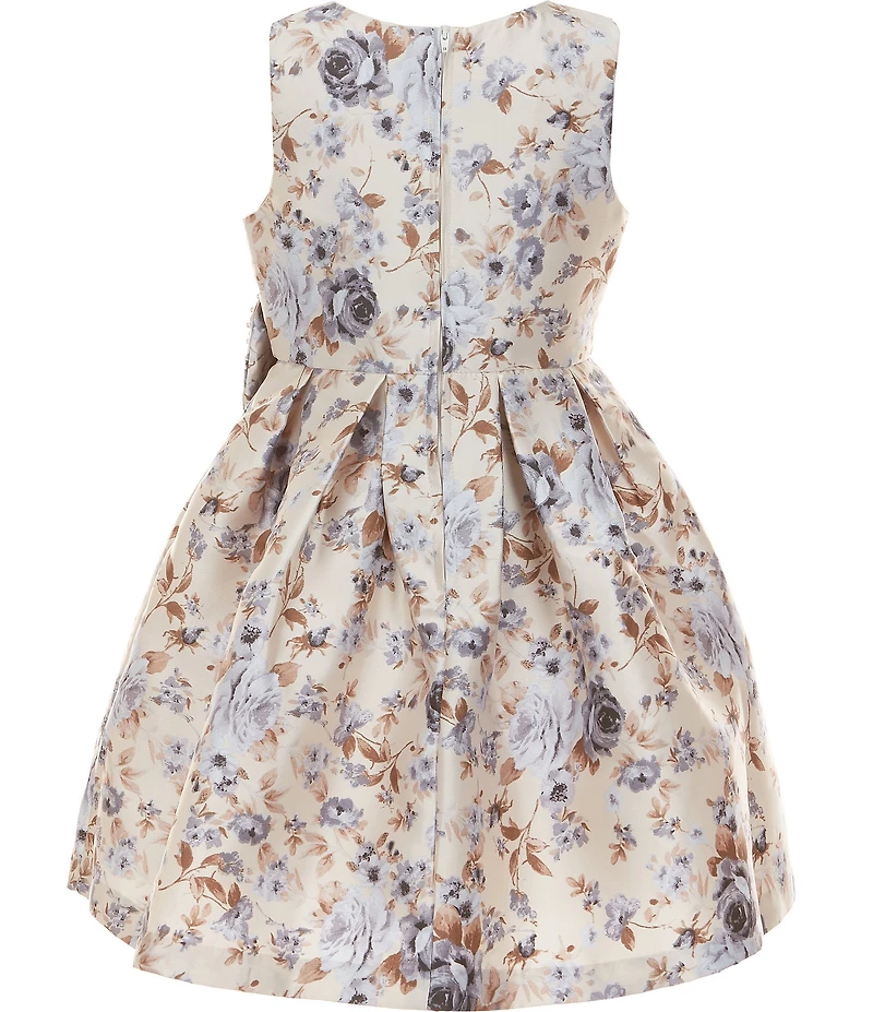 Bonnie Jean Big Girls Sleeveless Floral Mikado Dress