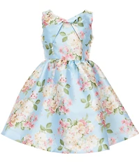 Bonnie Jean Big Girls Sleeveless Floral Print Mikado Fit-And-Flare Dress