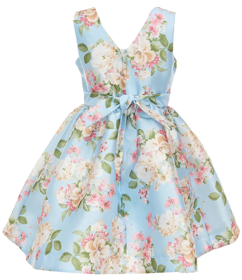 Bonnie Jean Big Girls Sleeveless Floral Print Mikado Fit-And-Flare Dress