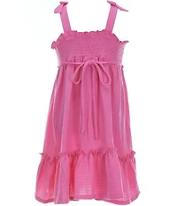 Bonnie Jean Big Girls Sleeveless Geometric-Crocheted-Pattern Bodice/Gauze-Skirted Dress