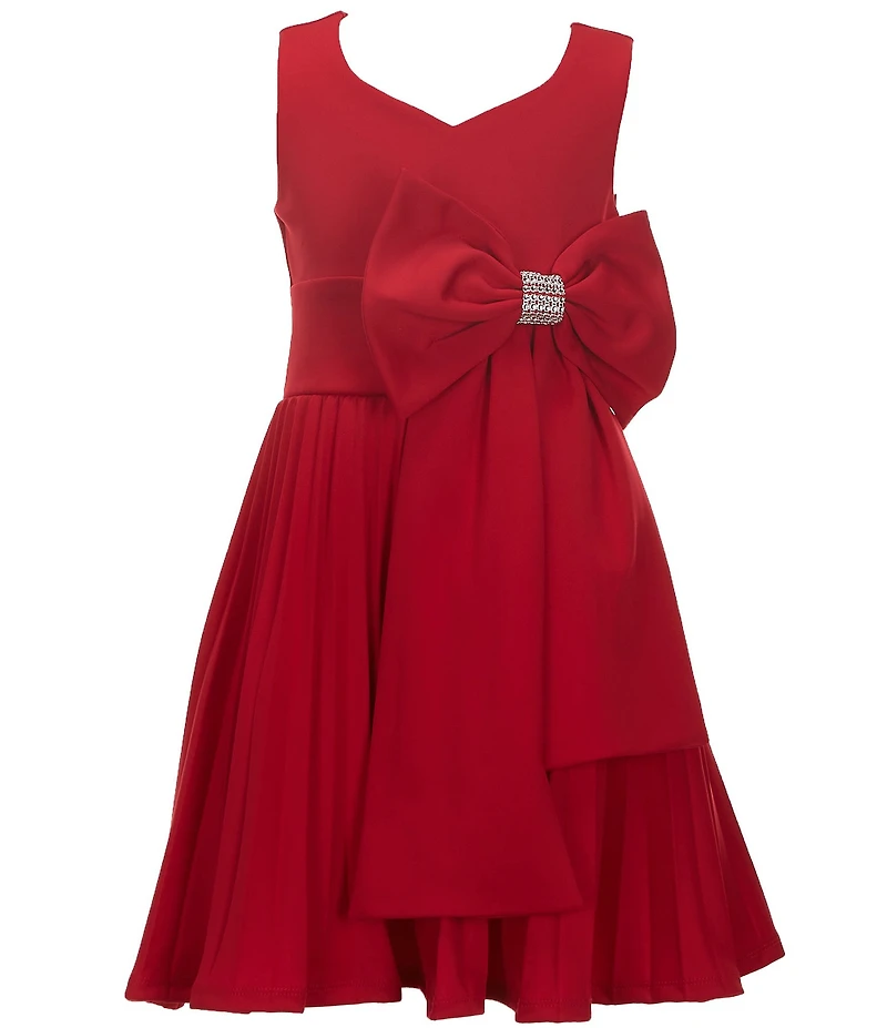 Bonnie Jean Big Girls Sleeveless Jeweled-Bow-Accented Fit-And-Flare Dress