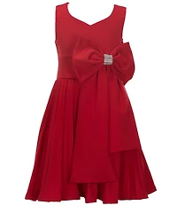 Bonnie Jean Big Girls Sleeveless Jeweled-Bow-Accented Fit-And-Flare Dress