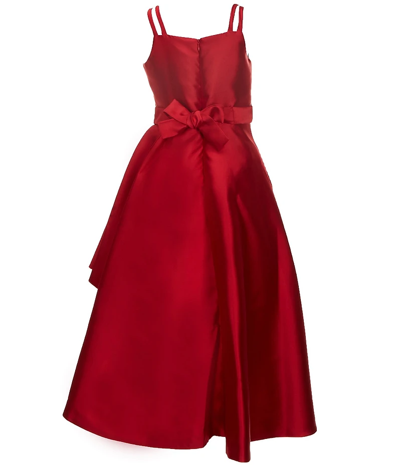 Bonnie Jean Big Girls Sleeveless Jeweled-Waist Asymmetrical-Cascading-Skirted Pleated Ballgown