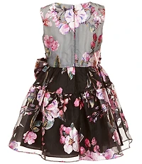 Bonnie Jean Big Girls Sleeveless Metallic Floral Burnout Fit-And-Flare Dress