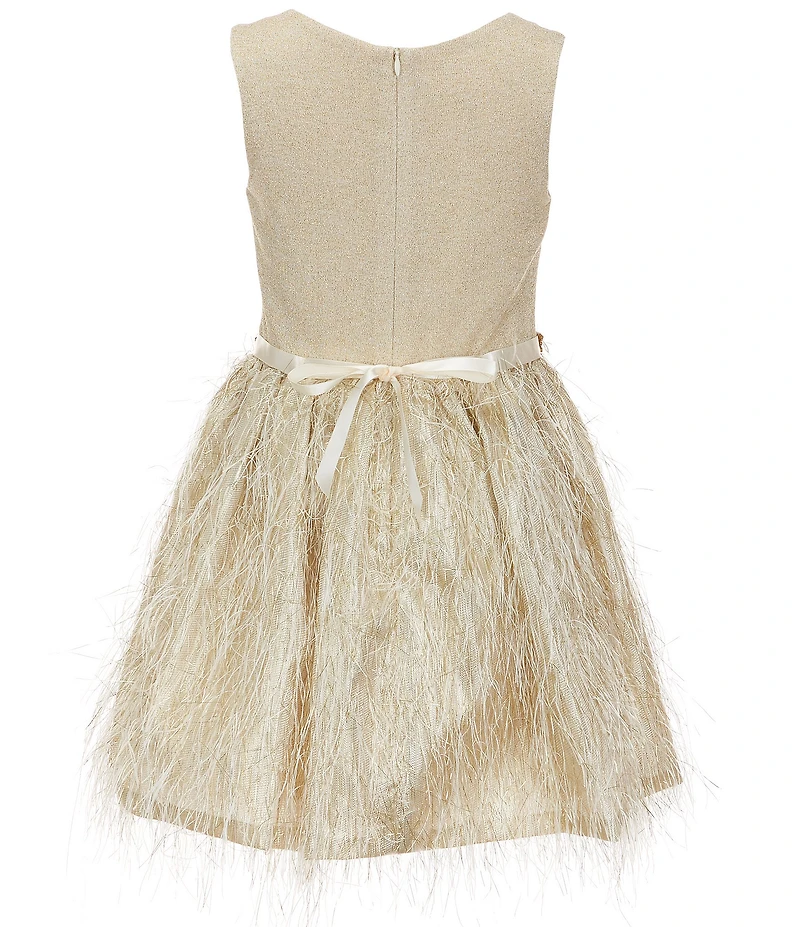 Bonnie Jean Big Girls Sleeveless Metallic-Knit Lurex-Jacquard Party Dress