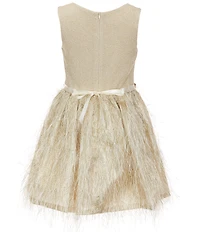 Bonnie Jean Big Girls Sleeveless Metallic-Knit Lurex-Jacquard Party Dress