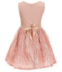 Bonnie Jean Big Girls Sleeveless Metallic-Knit/Lurex Jacquard Fit-And-Flare Dress