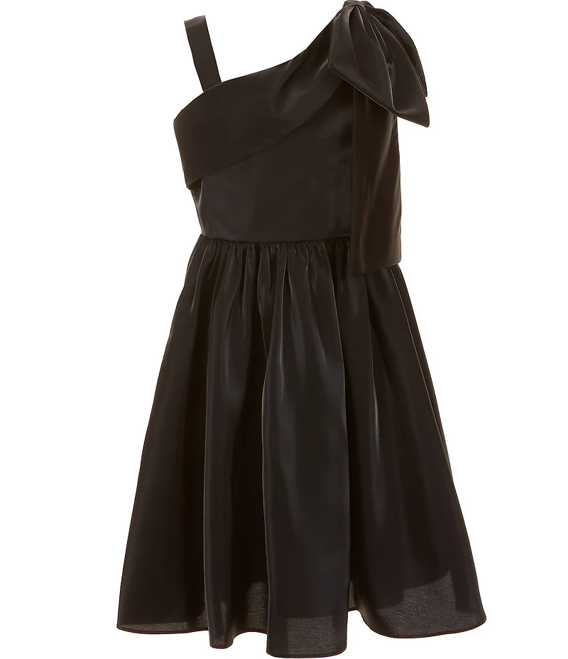 Bonnie Jean Big Girls Sleeveless One-Shoulder Shimmer Dress