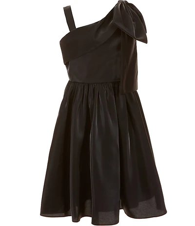 Bonnie Jean Big Girls Sleeveless One-Shoulder Shimmer Dress