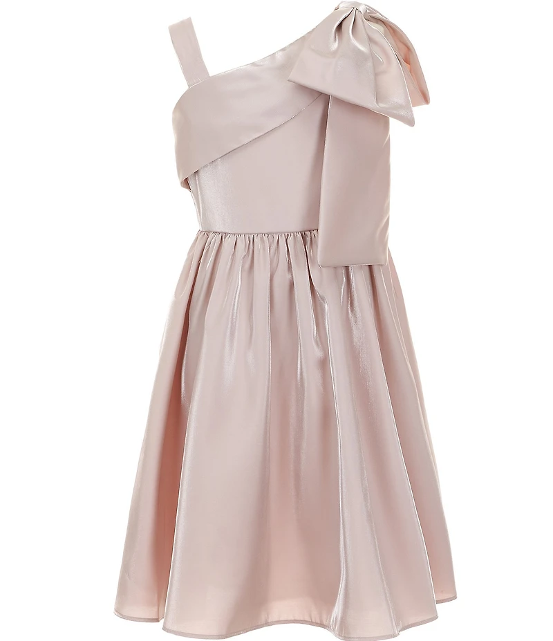 Bonnie Jean Big Girls Sleeveless One-Shoulder Shimmer Dress