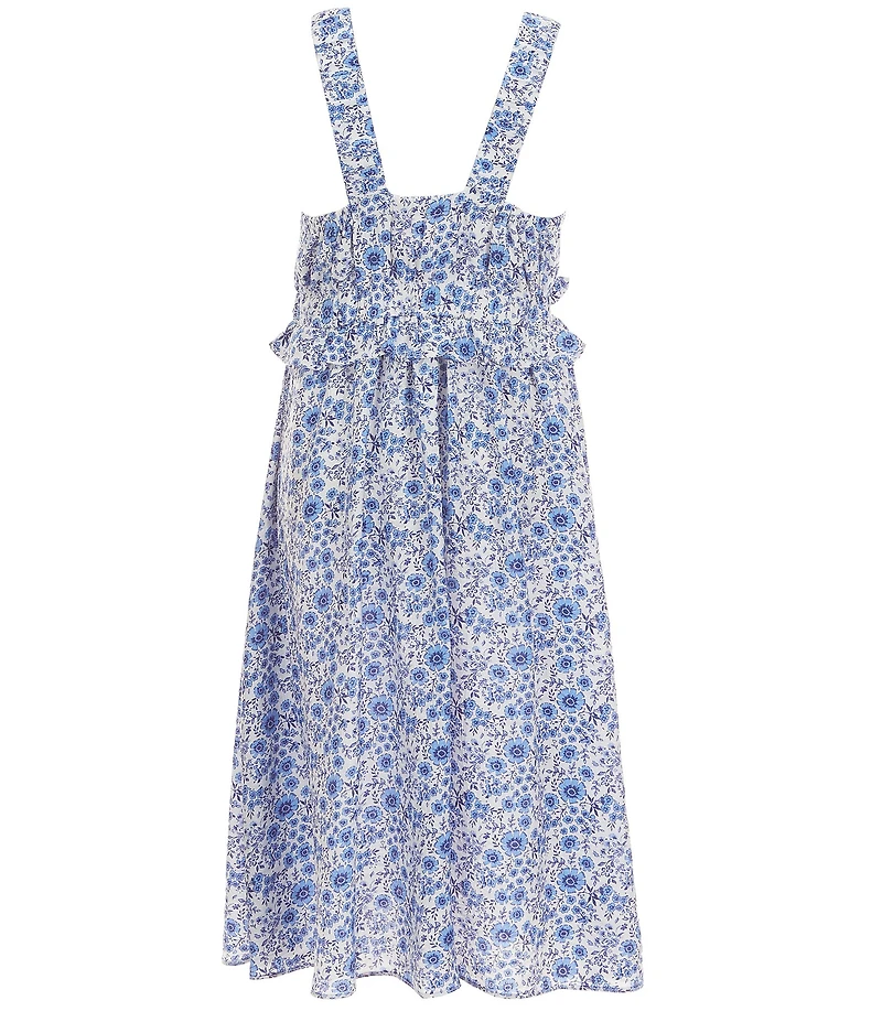 Bonnie Jean Big Girls Sleeveless Sweetheart Neckline Ruffle Detail Floral Printed Maxi Dress