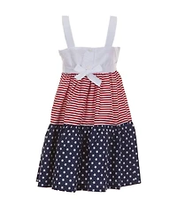 Bonnie Jean Little Girls Bow Shoulder America Printed Dress With Coordinating Panty