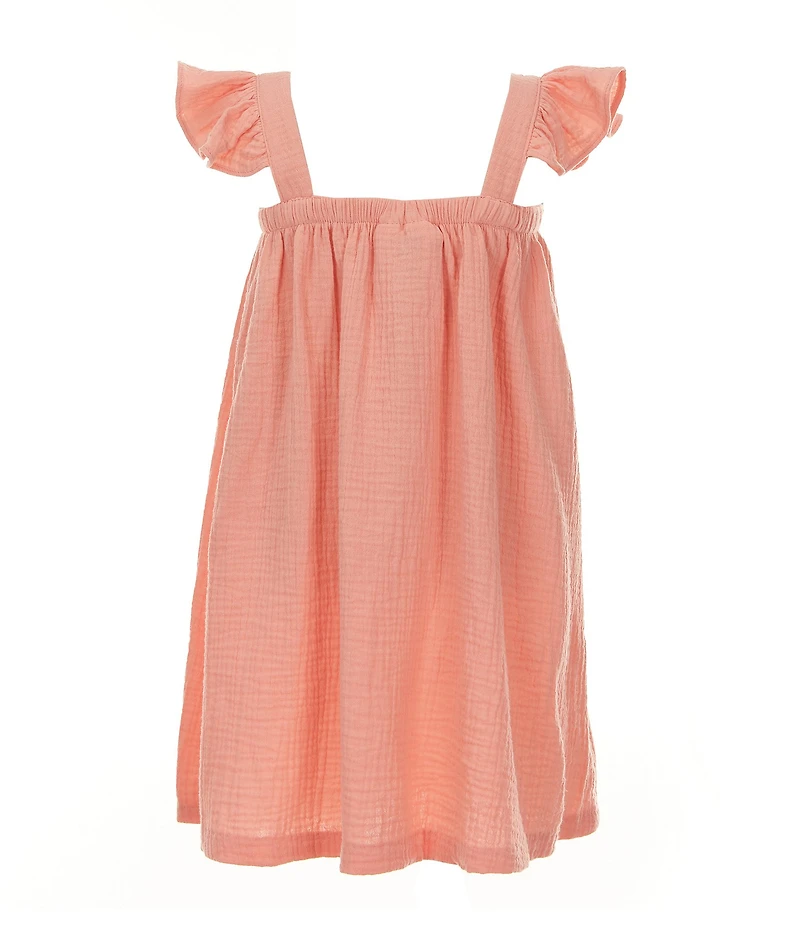 Bonnie Jean Little Girls Flutter-Sleeve Crocheted-Trimmed Dress