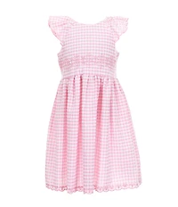 Bonnie Jean Little Girls Gingham Seersucker Flutter Sleeve Fit & Flare Dress