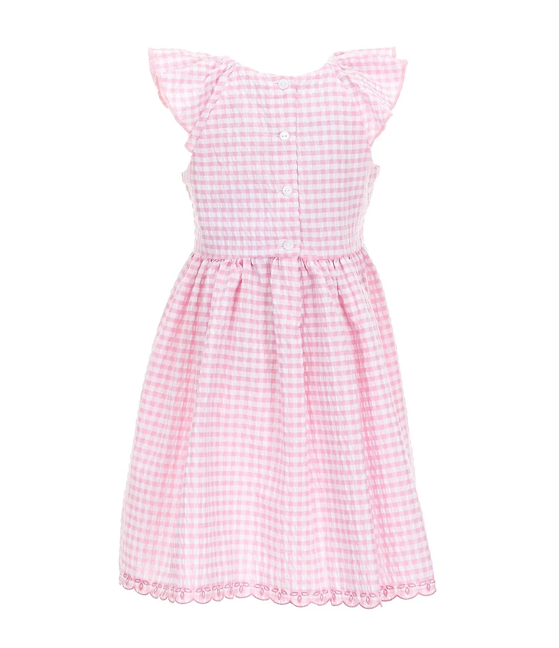 Bonnie Jean Little Girls Gingham Seersucker Flutter Sleeve Fit & Flare Dress