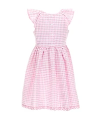 Bonnie Jean Little Girls Gingham Seersucker Flutter Sleeve Fit & Flare Dress