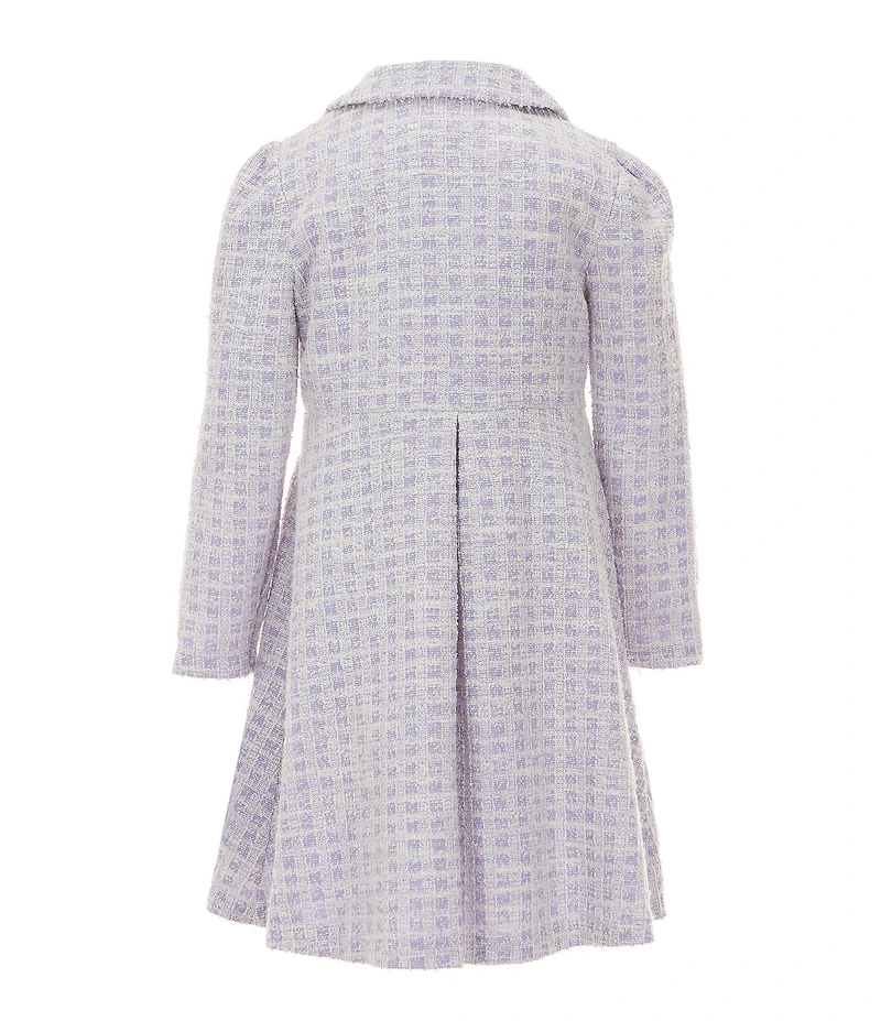 Bonnie Jean Little Girls Long Sleeve Boucle Coat & Sleeveless Boucle/Mesh Fit & Flare Dress Set