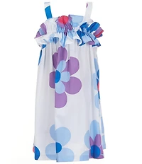 Bonnie Jean Little Girls Oversized Floral Ruffle Neck Sleeveless Sun Dress