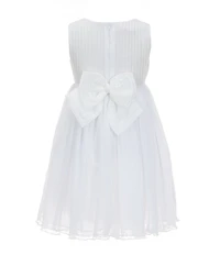 Bonnie Jean Little Girls Sleeveless Flower Trim Pleated Dress