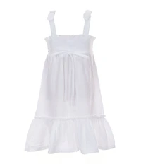 Bonnie Jean Little Girls Sleeveless Geometric-Crocheted-Bodice/Pleated Skirted Gauze Fit-And-Flare Dress