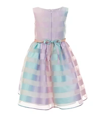 Bonnie Jean Little Girls Sleeveless Rainbow-Shadow-Stripe Fit & Flare Dress
