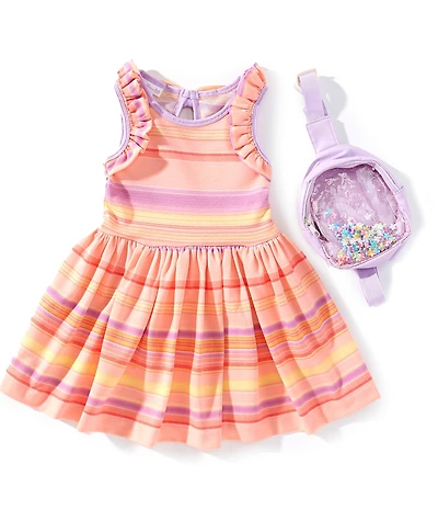 Bonnie Jean Little Girls Sleeveless Striped Knit A-Line Dress