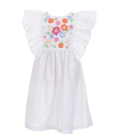 Bonnie Jean Little Girls Sleeveless Windowpane-Checked Ruffled Pinafore Dress