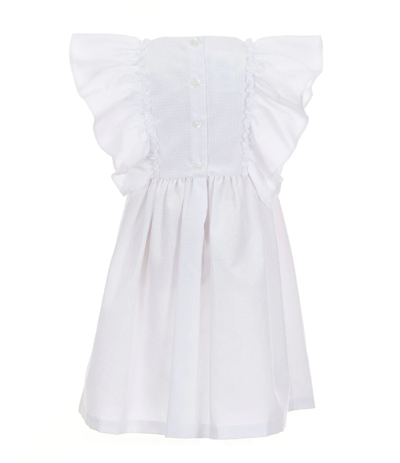 Bonnie Jean Little Girls Sleeveless Windowpane-Checked Ruffled Pinafore Dress