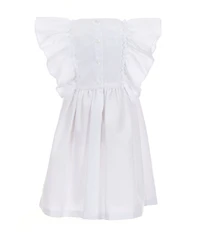 Bonnie Jean Little Girls Sleeveless Windowpane-Checked Ruffled Pinafore Dress