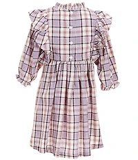 Bonnie Jean Little Girls 3/4-Sleeve Plaid Fit-And-Flare Dress