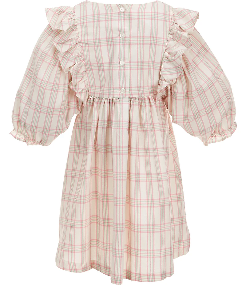 Bonnie Jean Little Girls 3/4-Sleeve Plaid Peasant Dress