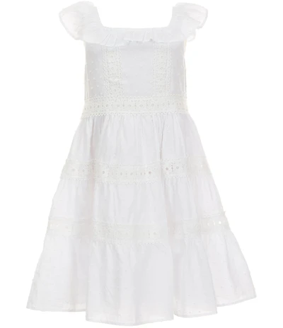 Bonnie Jean Little Girls Flutter-Sleeve Clip-Dot Lace Fit-And-Flare Dress