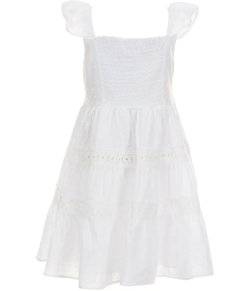Bonnie Jean Little Girls Flutter-Sleeve Clip-Dot Lace Fit-And-Flare Dress