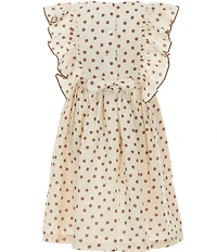 Bonnie Jean Little Girls Flutter Sleeve Polka Dot Cotton Gauze Dress