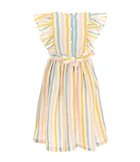 Bonnie Jean Little Girls Flutter-Sleeve Striped Fit-And-Flare Dress