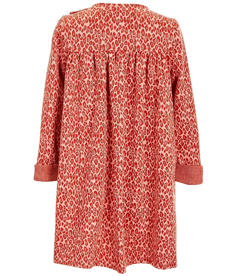 Bonnie Jean Little Girls Long-Sleeve Animal-Printed French Terry Empire-Waist Dress