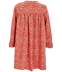 Bonnie Jean Little Girls Long-Sleeve Animal-Printed French Terry Empire-Waist Dress