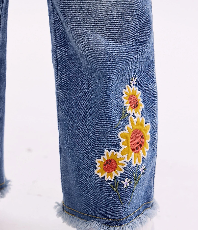 Bonnie Jean Little Girls Long-Sleeve Boot Appliqued T-Shirt & Frayed-Hem Jeans Set