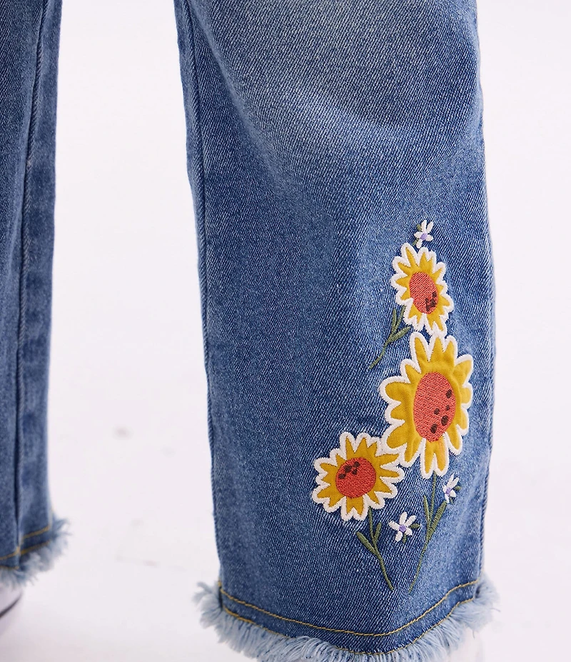 Bonnie Jean Little Girls Long-Sleeve Boot Appliqued T-Shirt & Frayed-Hem Jeans Set